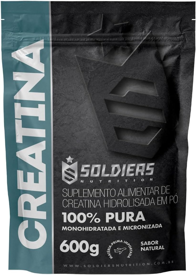 Soldiers Nutrition, Creatina Monohidratada 600g - 100% Pura Importada - Soldiers Nutrition
