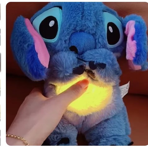 boneca de pelúcia Stitch para crianças, Lilo e Stitch, brinquedo Kawaii acalma, Anime Baby Music, brinquedos leves para dormir, modelo de presente para criança, respiração, novo
