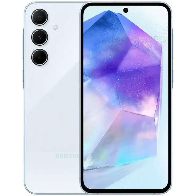 Smartphone Samsung Galaxy A55 5G 6.6" Octa Core 256GB 8GB Câmera Tripla - Azul Claro - Quadriband
